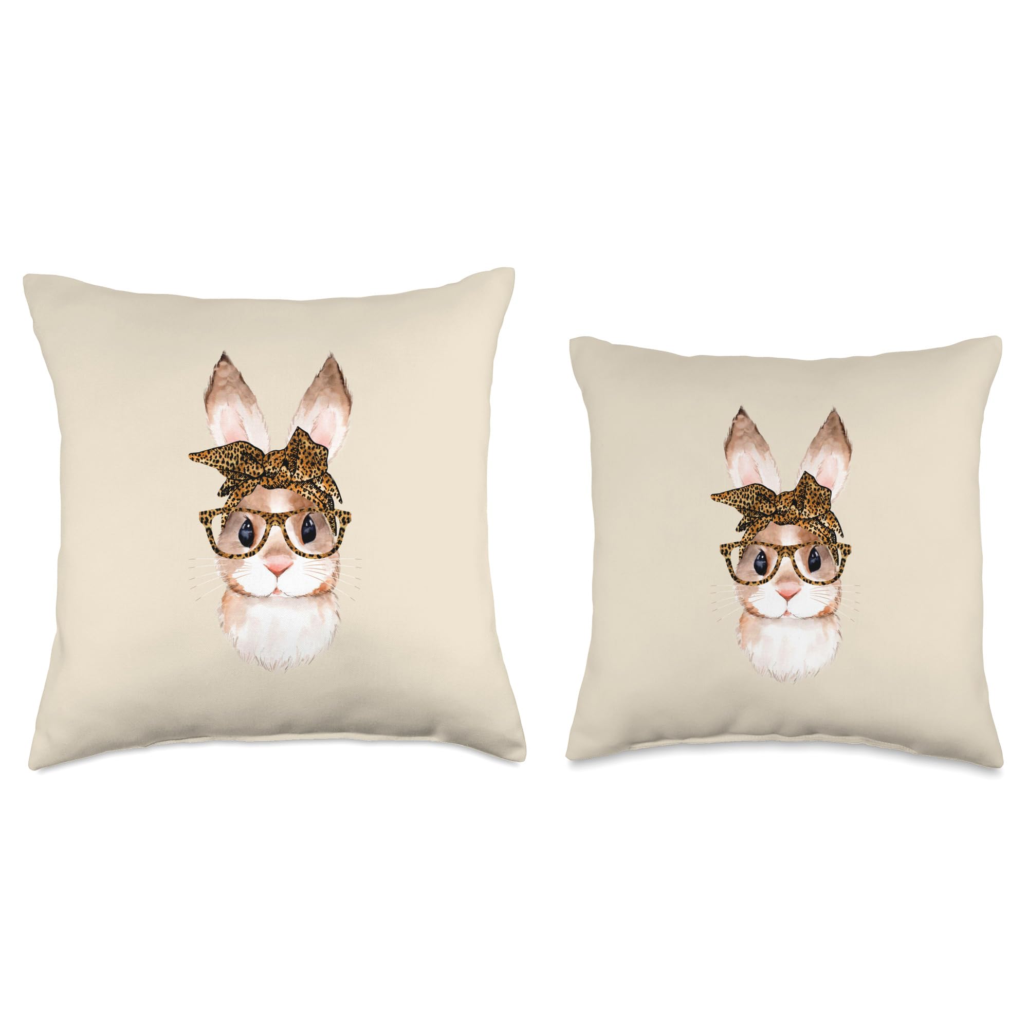 Easter Bunny Mom Throw Pillow - Cute Leopard Print Year of the Rabbit Decorative Pillow for Sofa, Bed, Nursery, and Easter Home Decor