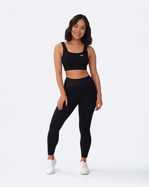 High Waisted 7/8 Leggings for Women - Black Workout Yoga Pants - Perfect for Gym, Running & Lounge Wear