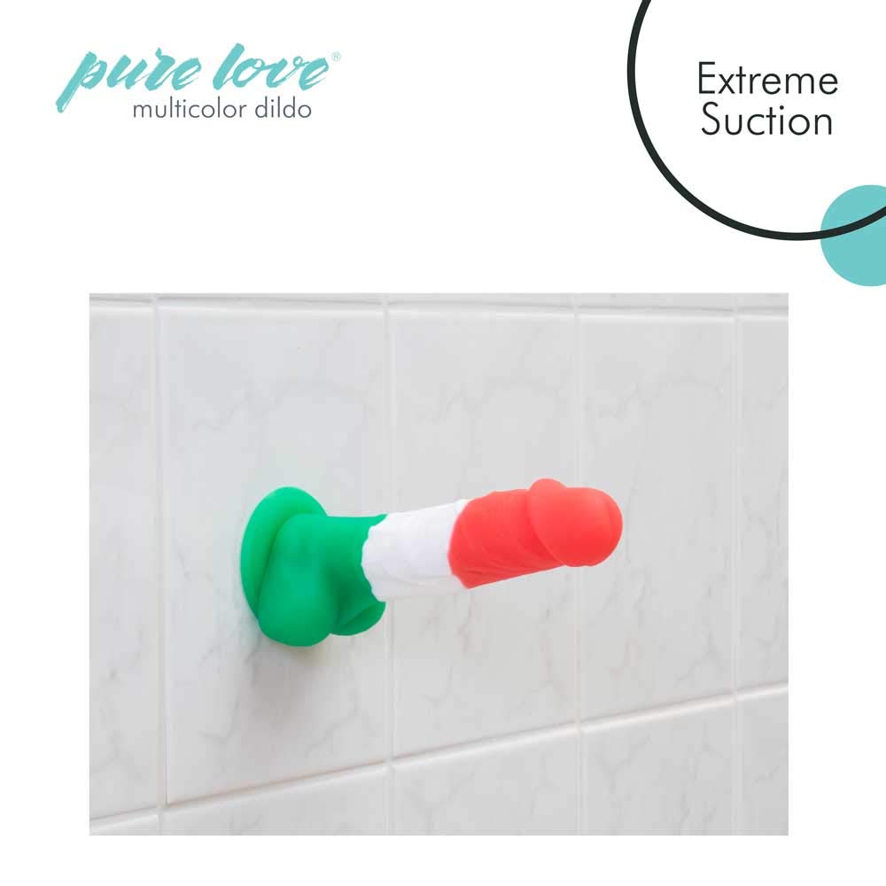 7 Inch Multicolor Silicone Dildo with Strong Suction Cup - Harness Compatible Adult Sex Toy for Couples & Solo Play - Waterproof & Body-Safe for Shower, Bedroom & BDSM Scenes