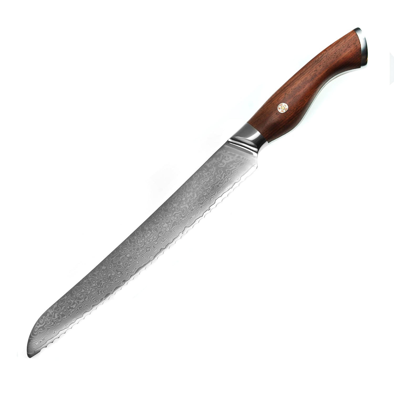 Premium Rosewood Handle Bread Knife - Sharp Serrated Blade for Slicing Bread, Cake & Pastries - Perfect for Bakeries, Kitchens & Home Baking