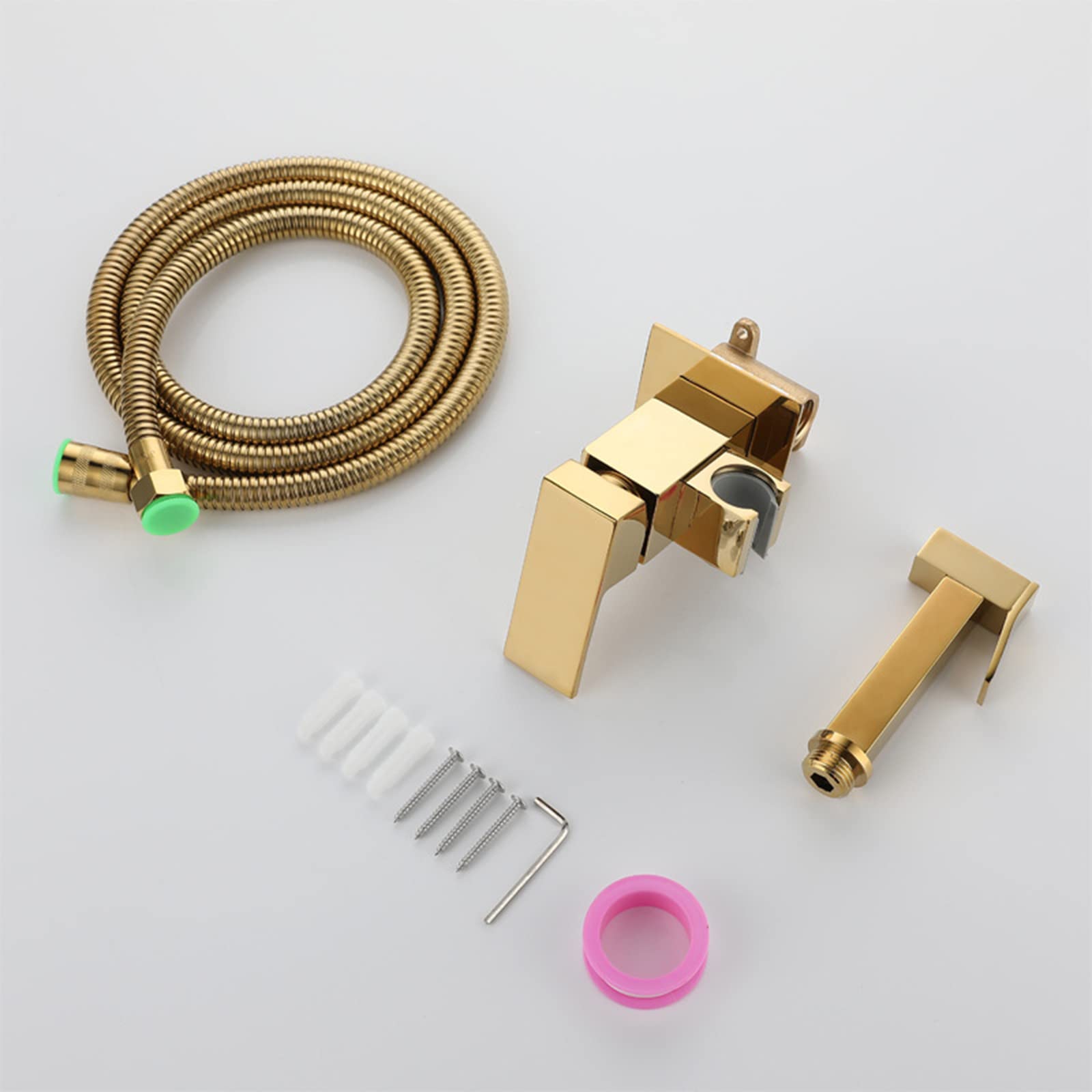 **Brass Handheld Sprayer for Toilet & Baby Cloth Diaper - Gold Portable Bidet Sprayer with Hot/Cold Water Attachment & Hose - Perfect for Feminine Wash, Baby Care & Bathroom Hygiene**