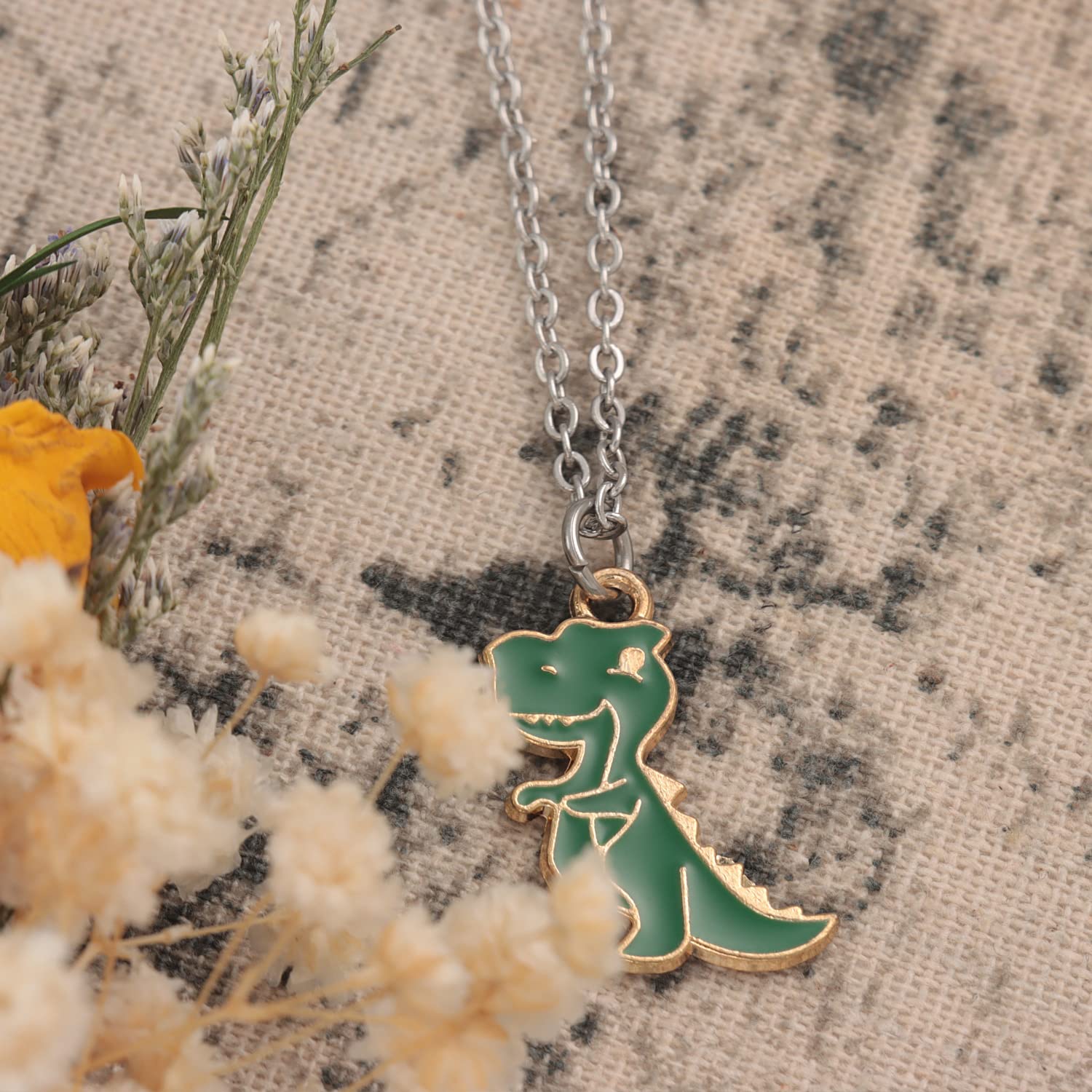 **Cute Dinosaur Necklace for Women - Funny T-Rex Jewelry Gift, Perfect for Birthdays, Christmas & Dinosaur Lovers**
