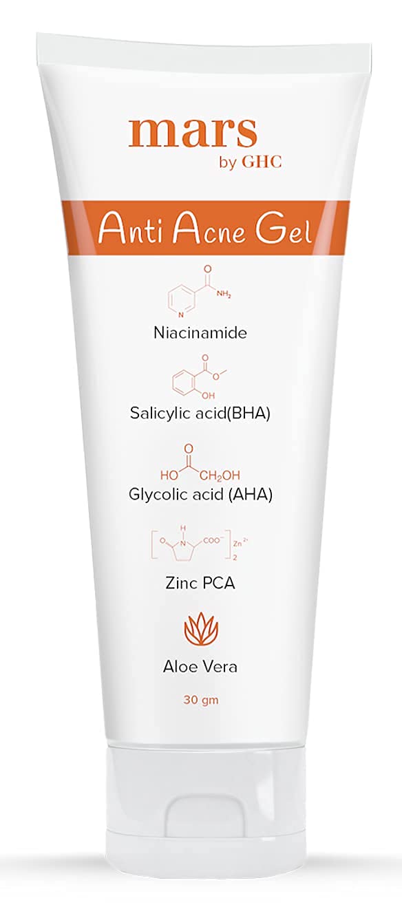 GHC AHA-BHA Face Gel for Acne Treatment - Fights Active Acne & Blemishes, Brightens Skin Tone, 30g - Perfect for Daily Skincare Routine & Oily/Acne-Prone Skin