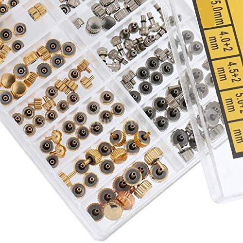 300pcs Watch Repair Tool Kit - Gold & Silver Dome/Flat Head Screws for Clock & Watchmakers | Replacement Parts for Watch Maintenance & DIY Fixes (Perfect for Watch Repair Shops, Hobbyists & Jewelry Making)
