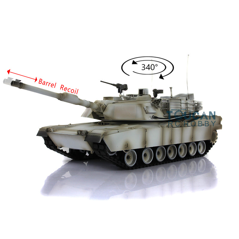 2.4GHz Henglong 1/16 Scale 7.0 USA M1A2 Abrams RTR RC Tank with Barrel Recoil, Infrared Combat System & BB Shooting Unit - Realistic Military Model 3918 for Adults & Kids Battle Games, Collectors Display and Outdoor Play