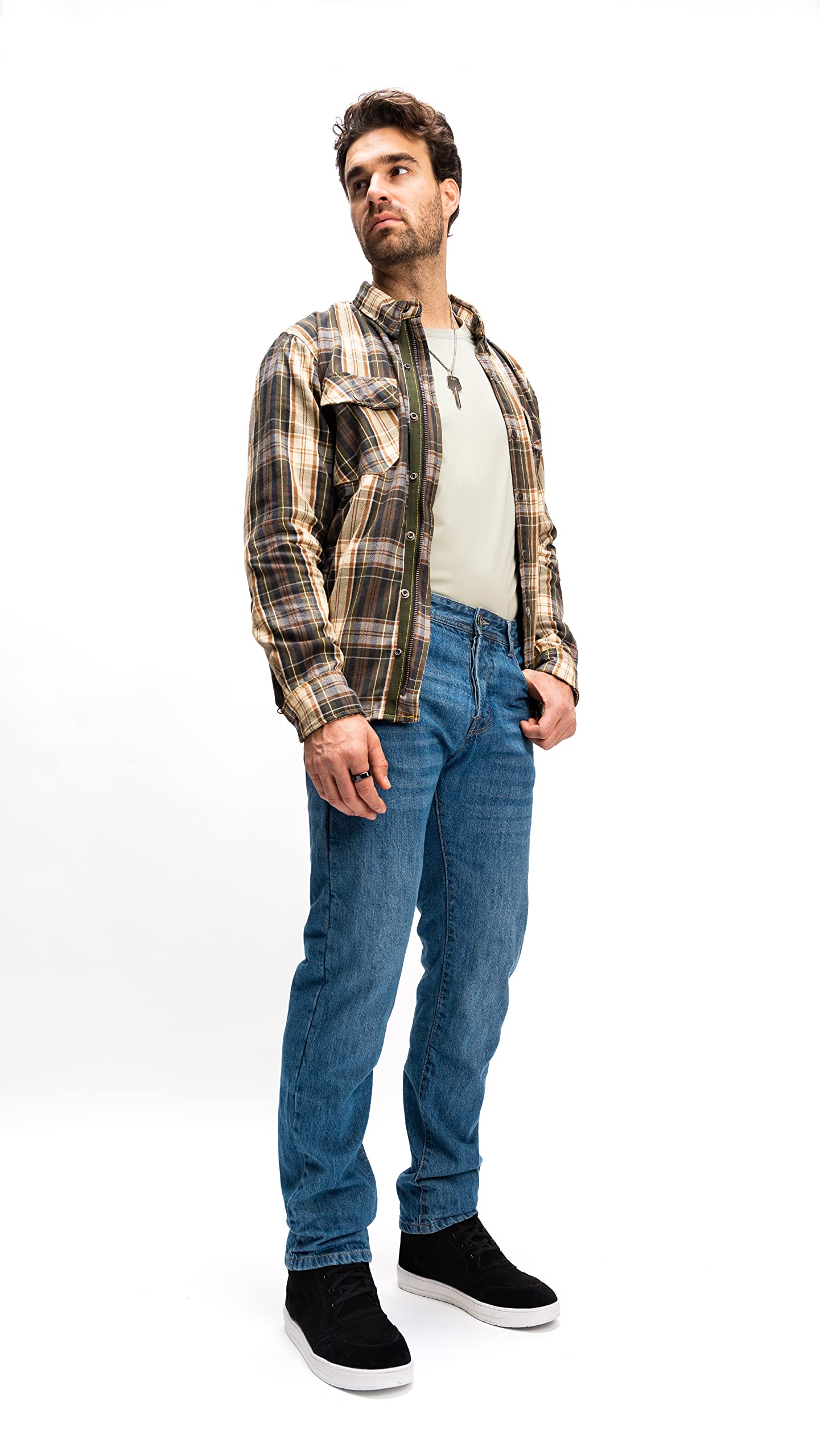 Men's CE Armor Motorcycle Jeans with 8000D Mil-Spec Protection & 40% Dupont Kevlar - Relaxed Fit for Comfortable Riding & Urban Commuting