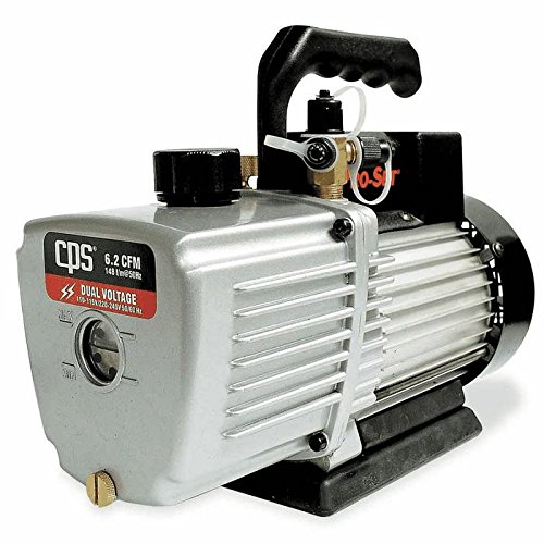 CPS Products 716487 Pro-Set Two Stage Vacuum Pump - 6 CFM High Flow Rate, 10 Micron Maximum Vacuum for HVAC, Automotive AC Repair & Refrigeration Systems