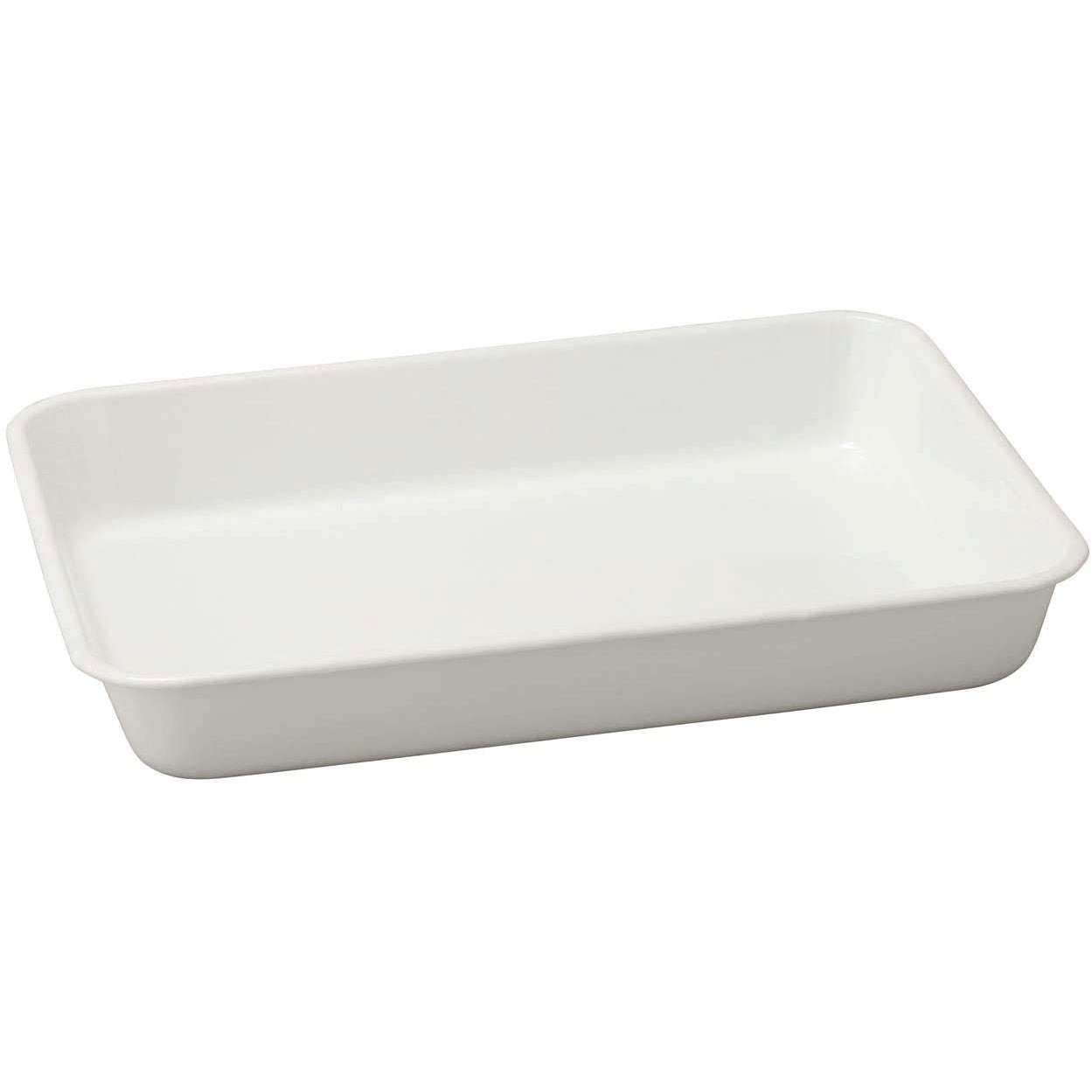 Premium Japanese White Enamel Tray - Noda Horo VA 27W Series | Elegant Serving Tray for Tea Ceremony, Dessert Presentation & Home Decor
