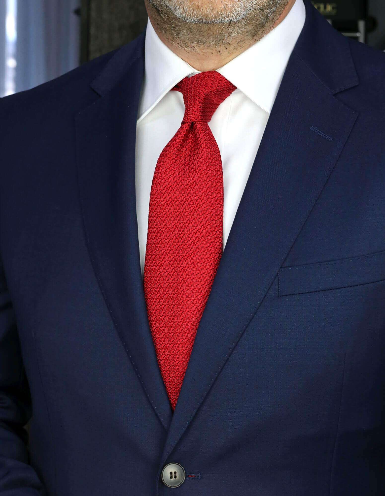 DÉCLIC Grenadine Silk Tie - Classic Red Woven Necktie for Men | Perfect for Weddings, Business Meetings & Formal Events