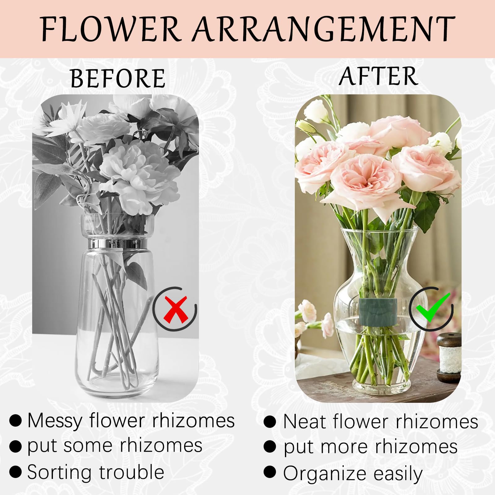 2PCS Spiral Flower Stem Holders for DIY Wedding Bouquets, Ikebana Arrangements & Vase Displays - Green Floral Bouquet Twister Tool Kit for Fresh & Artificial Flowers