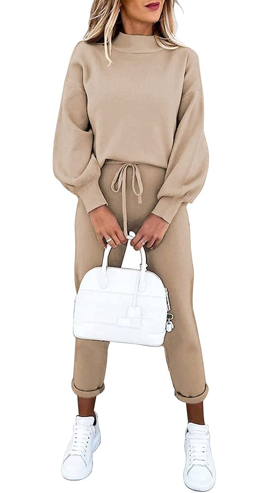 ETCYY Women's 2-Piece Lounge Set - Long Sleeve Sweatshirt & Sweatpants Comfy Outfit | Soft Casual Jogger Suit for Home, Yoga, Travel & Relaxation