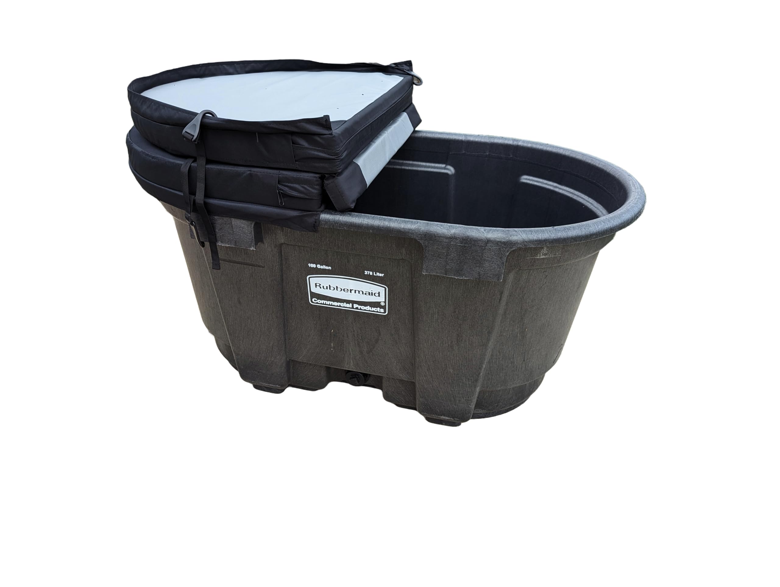 100 Gallon Oval Stock Tank Cover - Insulated Hot Tub & Ice Bath Cover, Waterproof & Rip-Proof for Cold Water Therapy - Keeps Tanks Clean - Perfect for Outdoor Relaxation, Hydrotherapy & Recovery Sessions