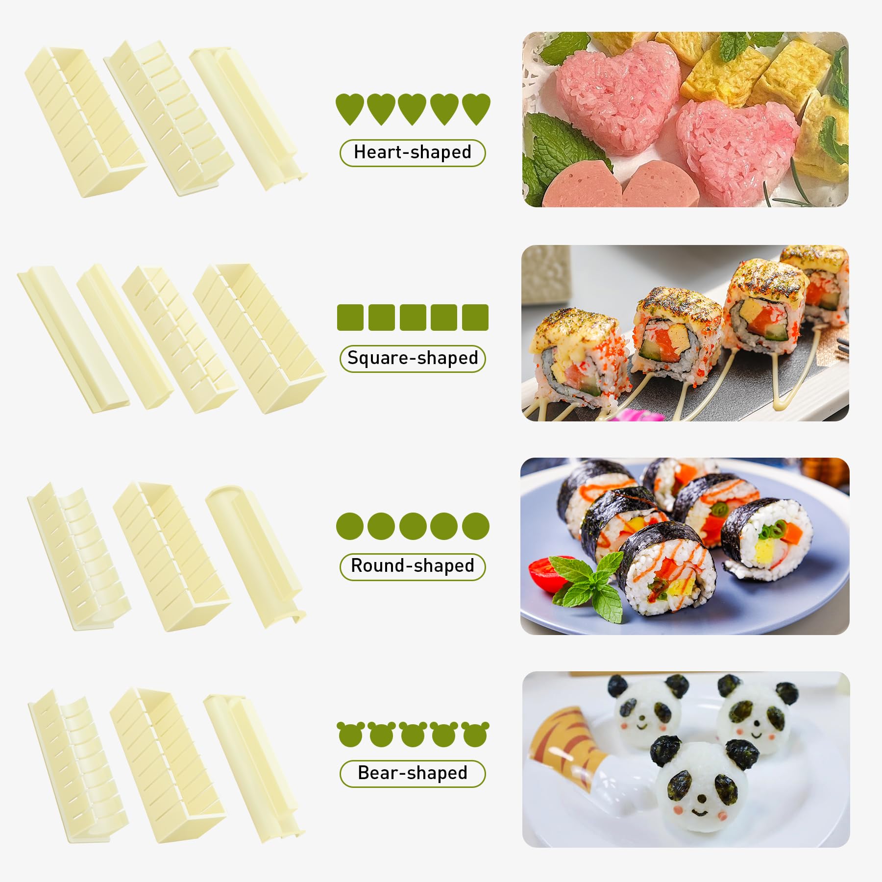 Premium 12-Piece Sushi Making Kit with Rice Mold & Roller - Complete DIY Sushi Maker Set for Beginners - Perfect for Home Cooking, Parties & Japanese Cuisine Lovers