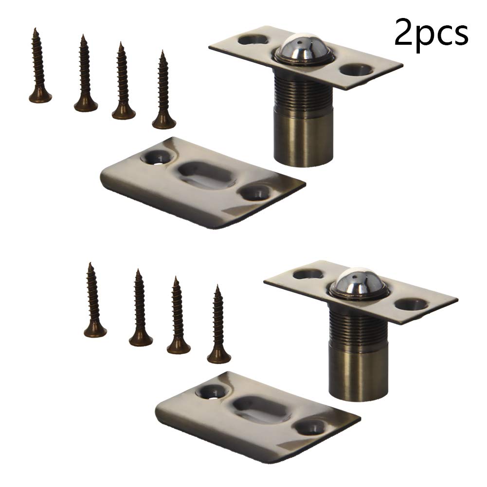 MroMax 2-Pack 2.13 Inch Bronze Ball Catch Latch with Screws - Cabinet Door Catcher for French Doors, Closets & Drawers | Durable Hardware for Home & Office Furniture