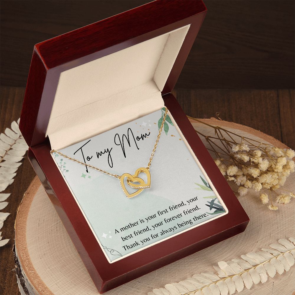 Interlocking Hearts Necklace for Mom - Elegant Christmas & Birthday Gift for Mother - Perfect for Anniversaries, Valentine's Day & Special Occasions