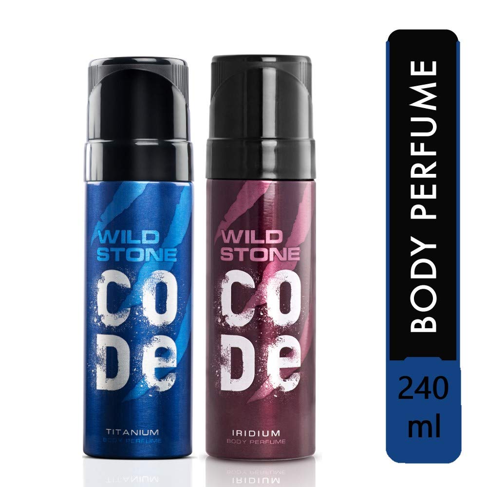 Wild Stone Code Titanium & Iridium Eau De Toilette for Men - 120ml (2 Pack) | Long Lasting Fragrance for Date Night, Office & Special Occasions