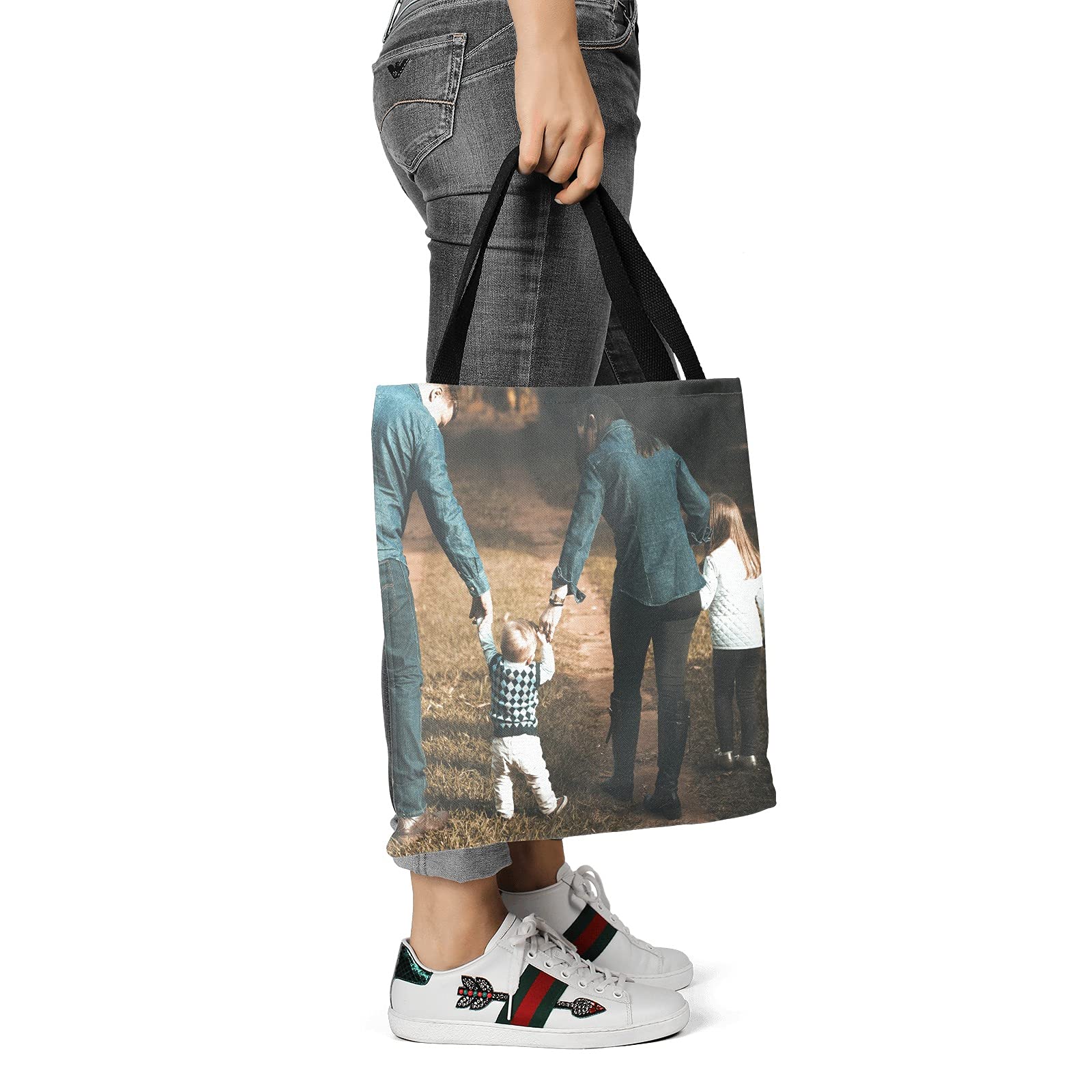 Custom Personalized Tote Bags with Text & Photos - Add Your Own Image - Perfect for Shopping, Beach Trips & Promotional Events