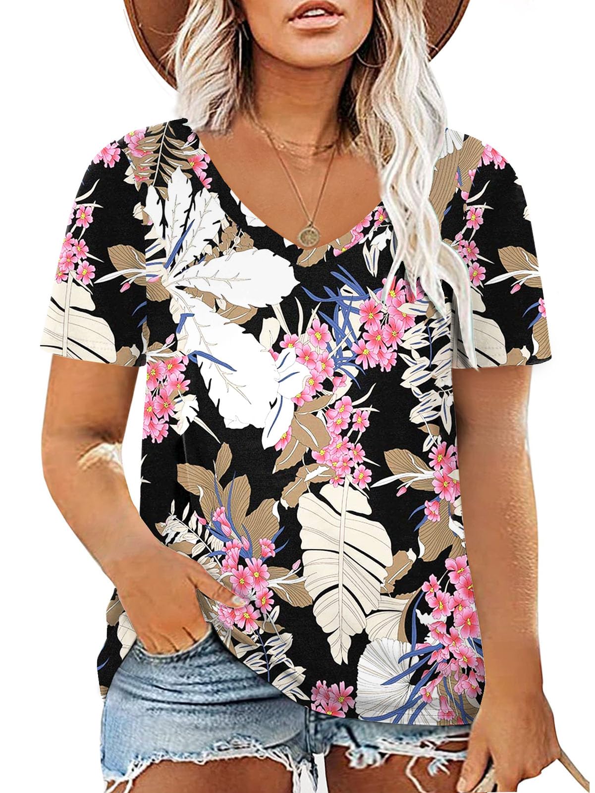 ROSRISS Plus Size Tops for Women - Summer Tie Dye T-Shirts | Comfortable Casual Wear for Beach, Vacation & Everyday Outfits