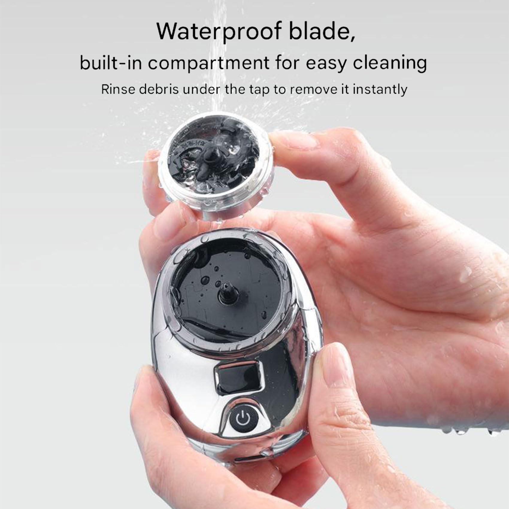 Pyrinov Electric Shaver - Mini Portable IPX7 Waterproof Rechargeable Wet/Dry Shaver for Men - Travel & Gym Use (Silver)