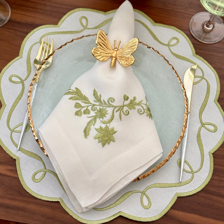 Bella Premium Linen Napkins - Set of 8 Off White Dinner Napkins for Formal Dining, Wedding, and Holiday Table Settings