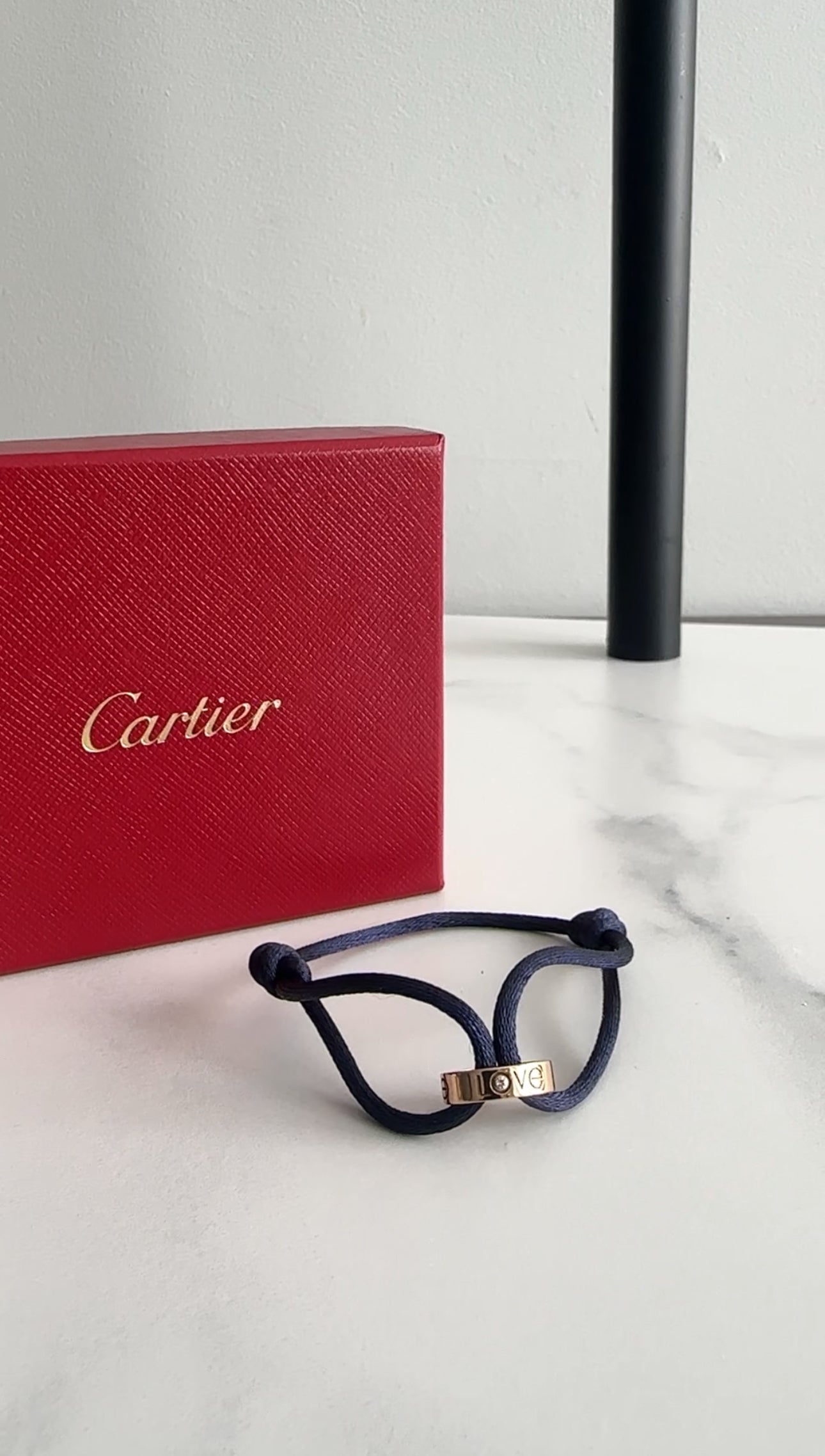 Cartier 18k Rose Gold Love Cord 1 Diamond Bracelet for Women - Luxury Jewelry Gift for Anniversary, Valentine's Day & Special Occasions