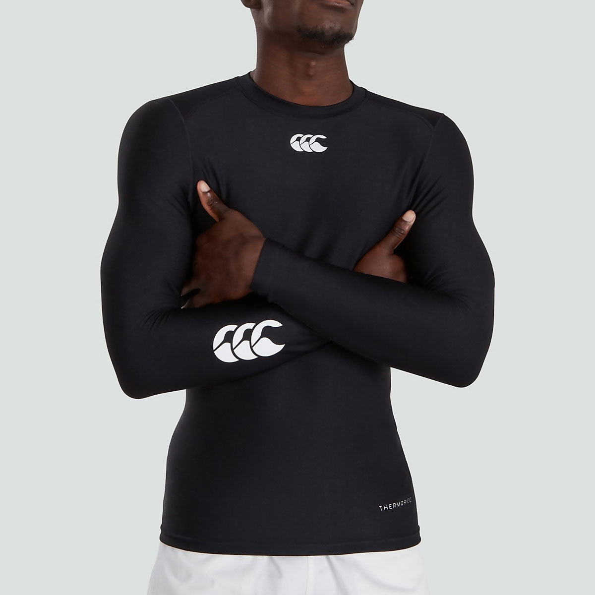 Canterbury Men's Thermoreg Baselayer Long Sleeve - Moisture Wicking Thermal Underwear for Cold Weather - Ideal for Running, Hiking & Winter Sports (Black)
