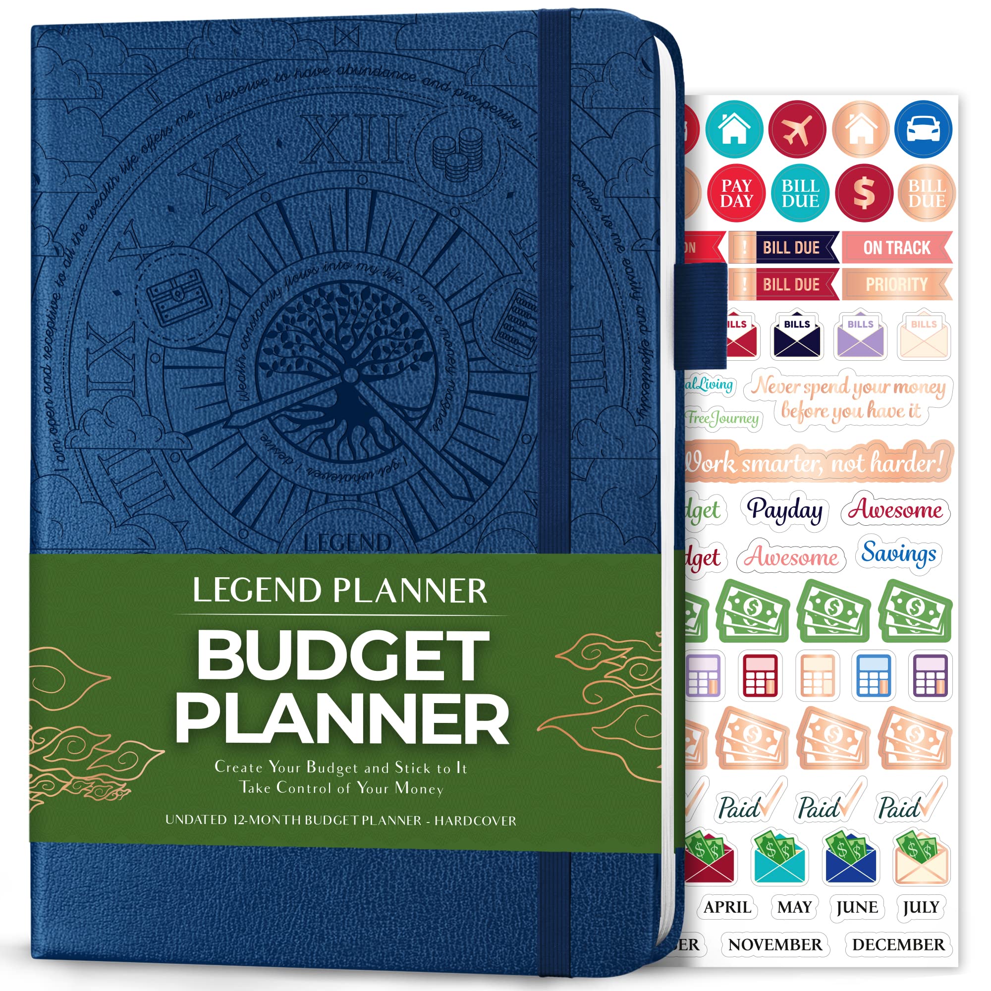 Budget Planner Notebook - Monthly Expense Tracker for Household Finance (Mystic Blue) | Money Management & Savings Organizer