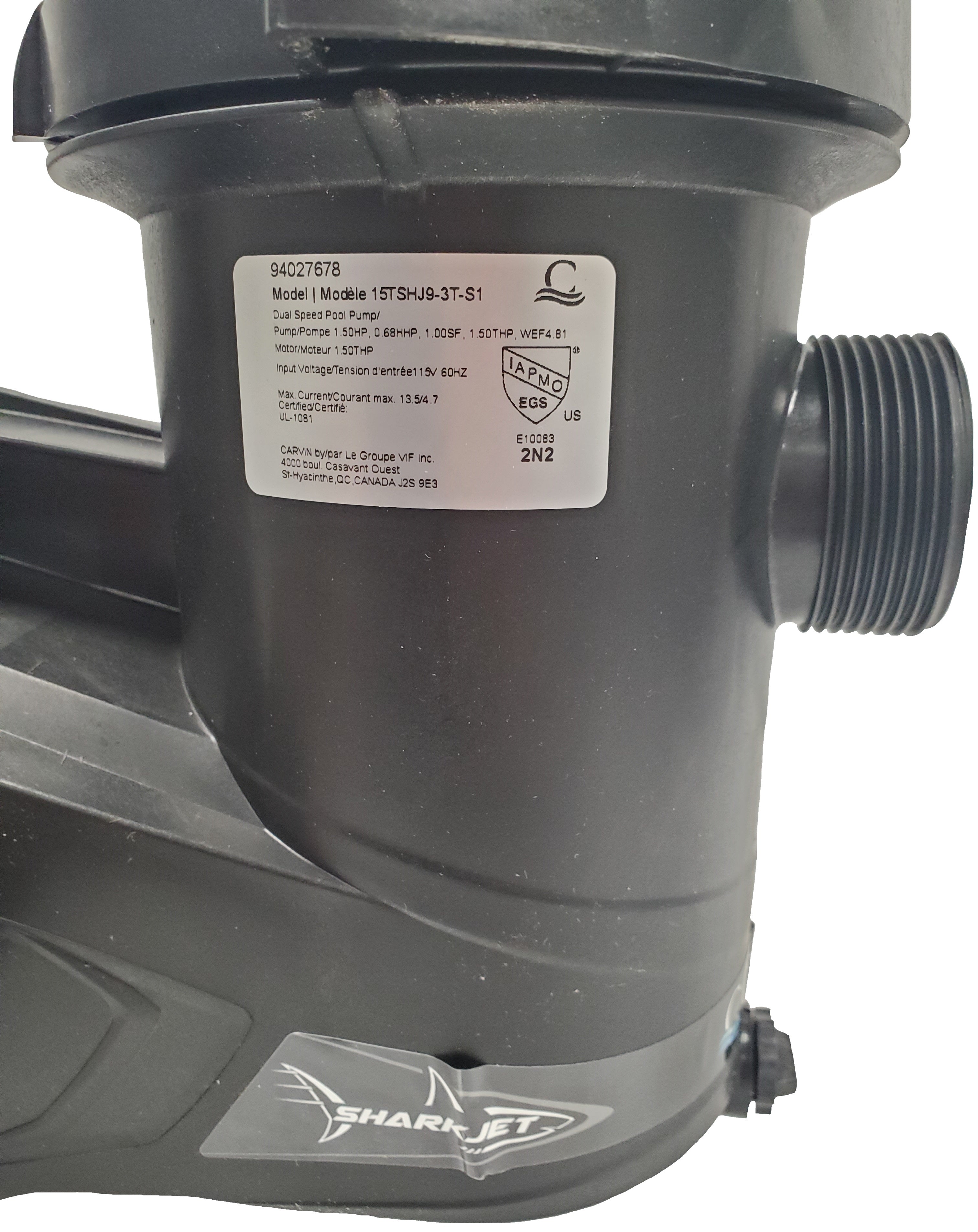 1.5 HP 2 Speed Sharkjet Series Horizontal Discharge Above Ground Pump - Heavy Duty Water Transfer for Pools, Irrigation & Flood Control