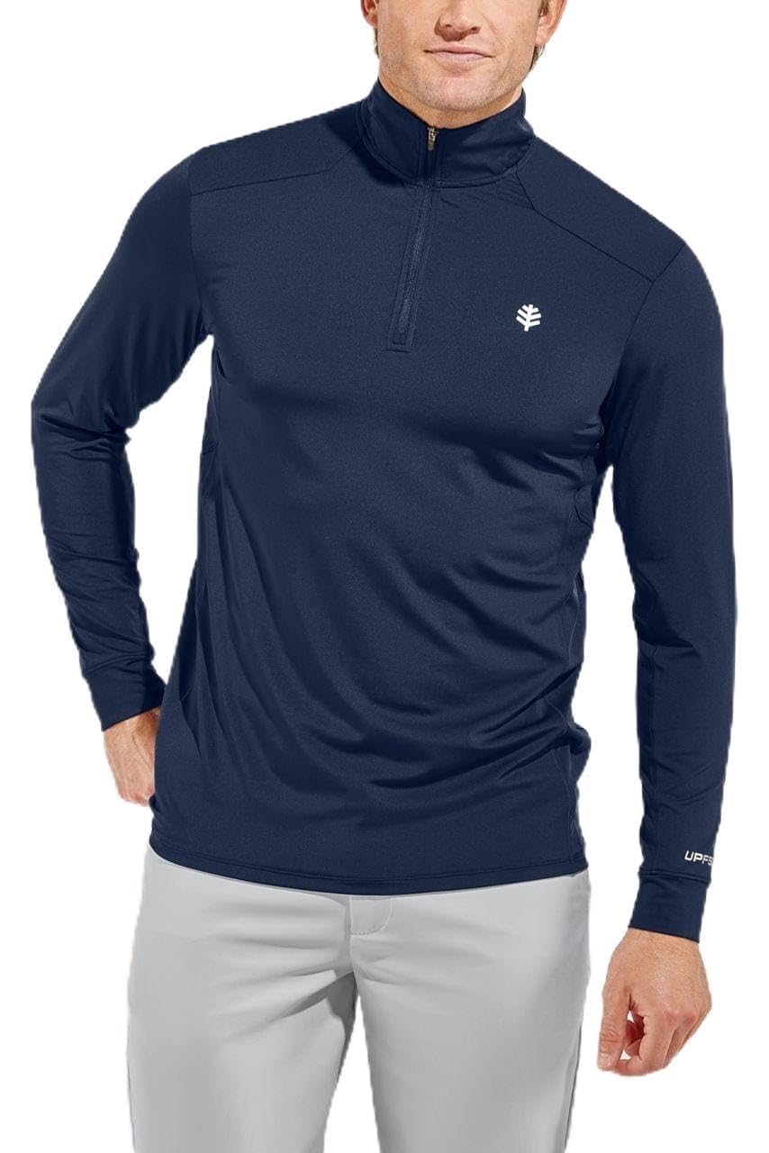 Coolibar UPF 50+ Men's Sun Protective Performance Pullover - Lightweight UV Protection Shirt for Hiking, Golf & Outdoor Activities