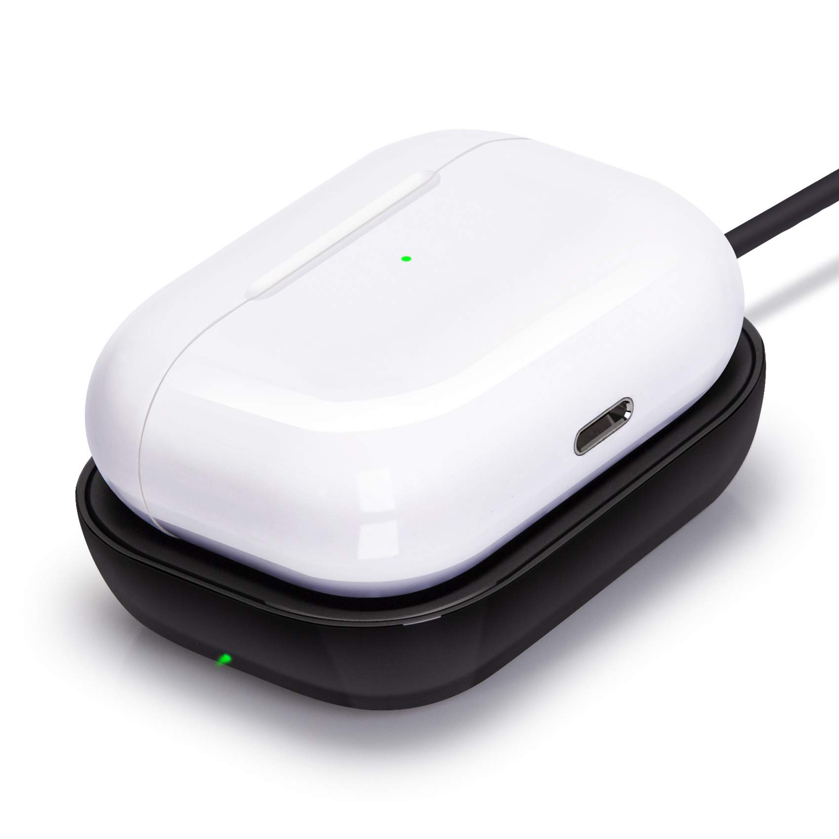 Wireless Charger for AirPods Pro 2nd Gen, AirPods 4 (ANC), AirPods 3rd Gen & AirPods Pro - Fast Qi-Certified Charging Station with LED Indicator (Black) - Perfect for Home, Office & Travel Use