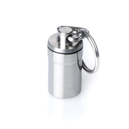 GUS Magnum Pill Fob - Premium Stainless Steel Keychain Pill Holder for Large Pills & Vitamins | Made in USA | Perfect for Travel, Work & Emergency Medication Storage