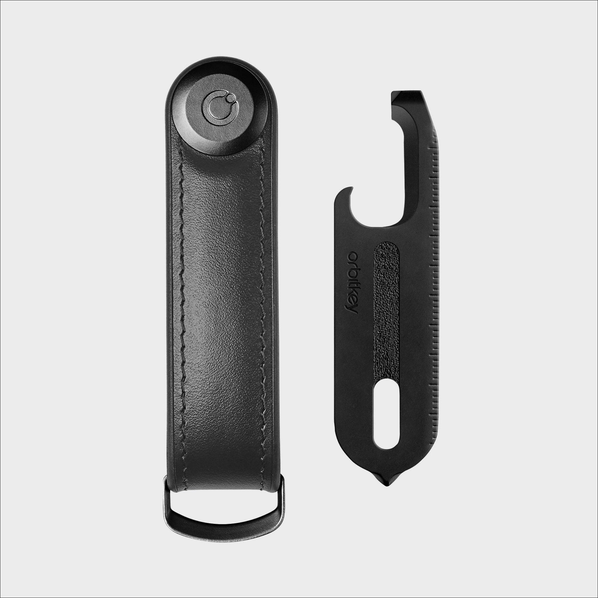 ORBITKEY Hybrid Leather & Multitool V2 Gift Set - Premium Black Organizer for Keys, Cards & Tools | Perfect for Office, Travel & Everyday Carry (EDC)
