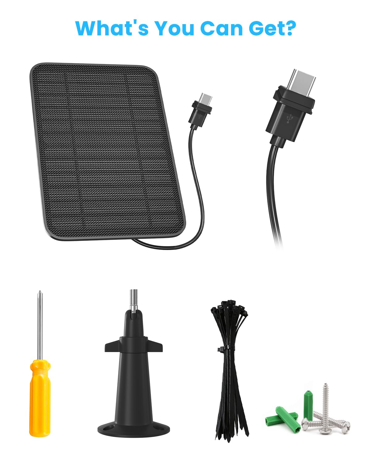 5W Solar Panel for Blink Outdoor 4 (4th Gen) Camera - 4 Pack Weatherproof IP65 Solar Charger with 13.1ft Cable & Secure Wall Mount - Continuous Power for Home Security & Surveillance Cameras in All Weather Conditions