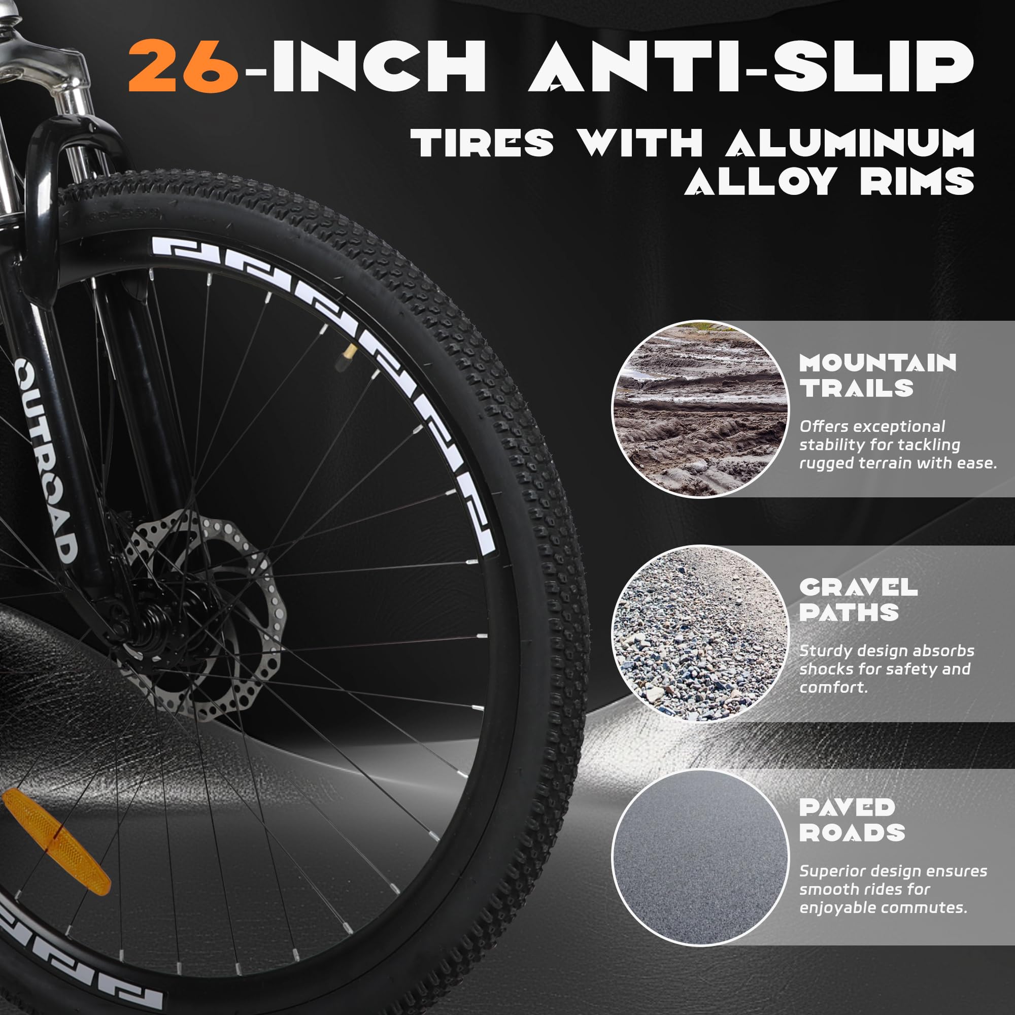 26 Inch Mountain Bike for Adults - Lightweight Aluminum Frame, 21-Speed Gears with Dual Disc Brakes & Lock-Out Suspension Fork - Men's & Women's All-Terrain Bicycle for Trail Riding, Commuting and Outdoor Adventures