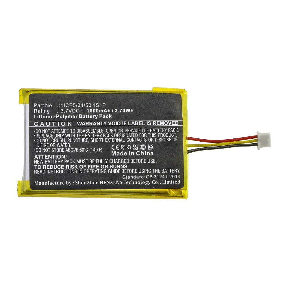 Synergy Digital Replacement Battery for Razer Opus X Headset - 1000mAh Li-Polymer 3.7V High Capacity (Compatible with Razer 1ICP5/34/50 1S1P) - Perfect for Gaming, Music & Wireless Headphone Use