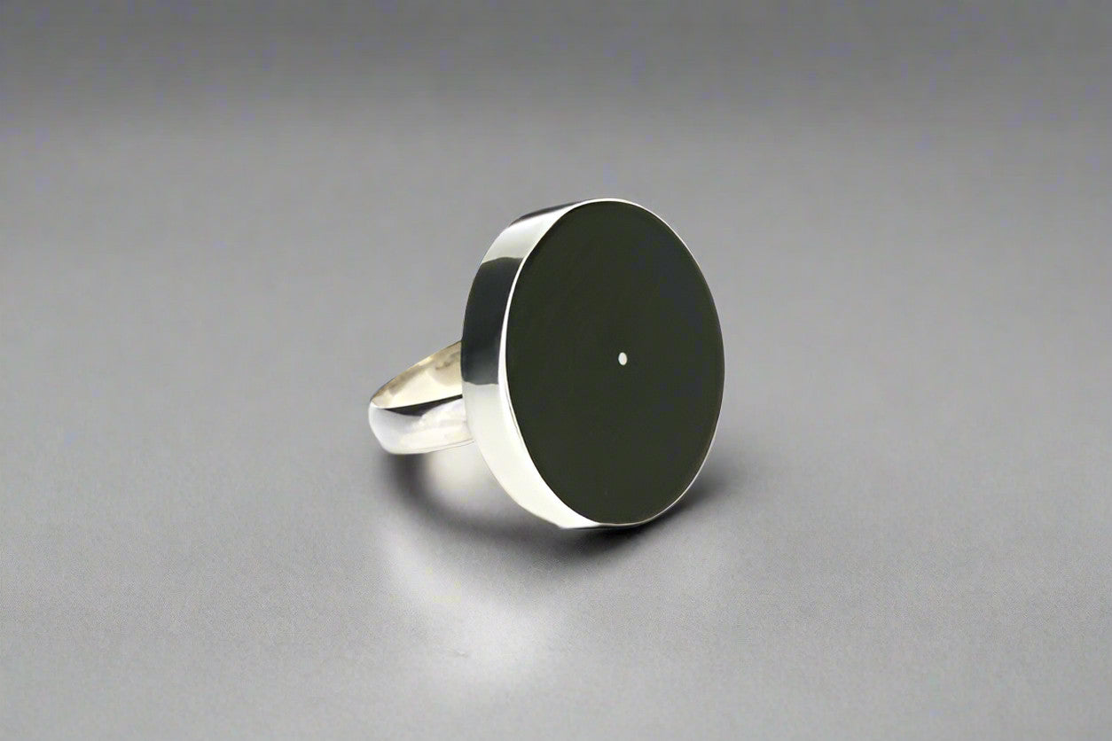 Exquisite Rosewood Inlaid Silver Ring for Women - Handmade Boho Jewelry for Everyday Wear & Special Occasions