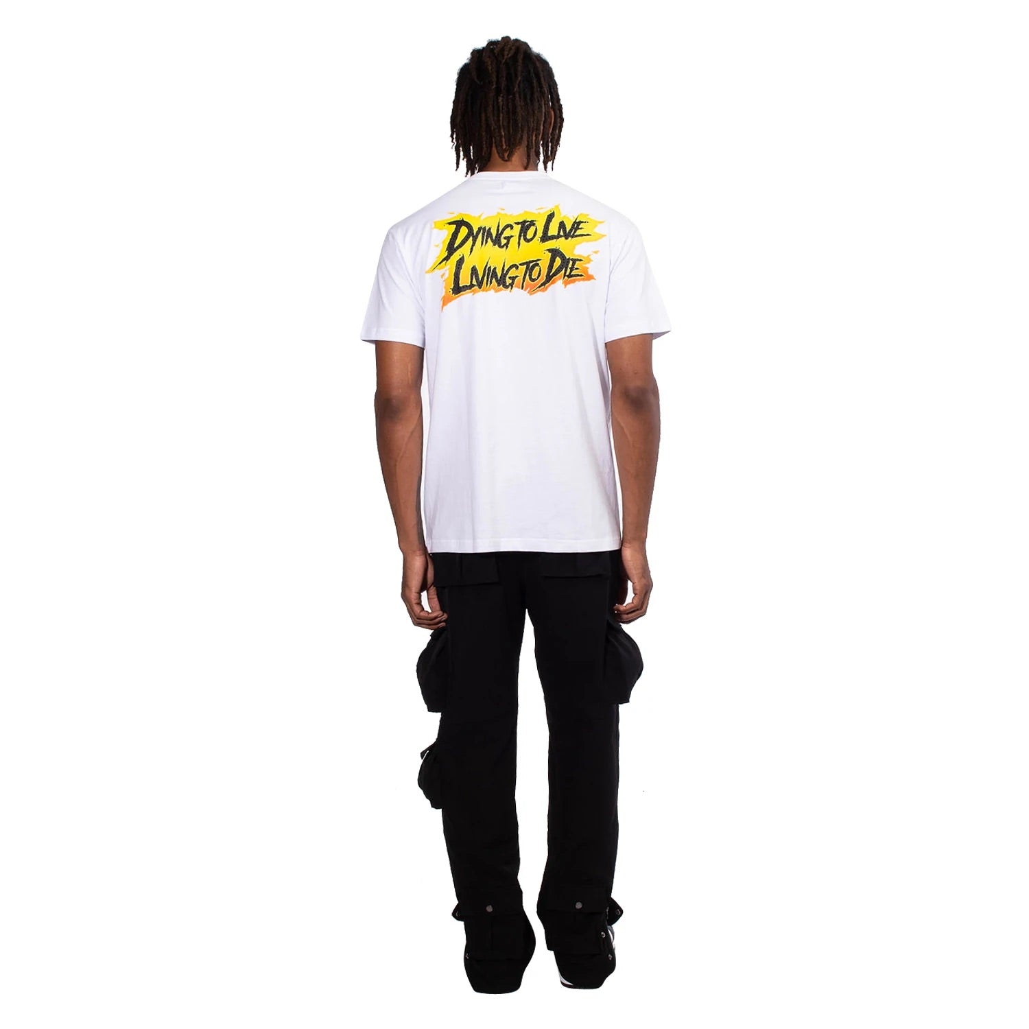 Gifts of Fortune Dying to Live Living to Die Graphic T-Shirt - White Cotton Tee for Men & Women - Casual Wear, Street Style, Gift Ideas