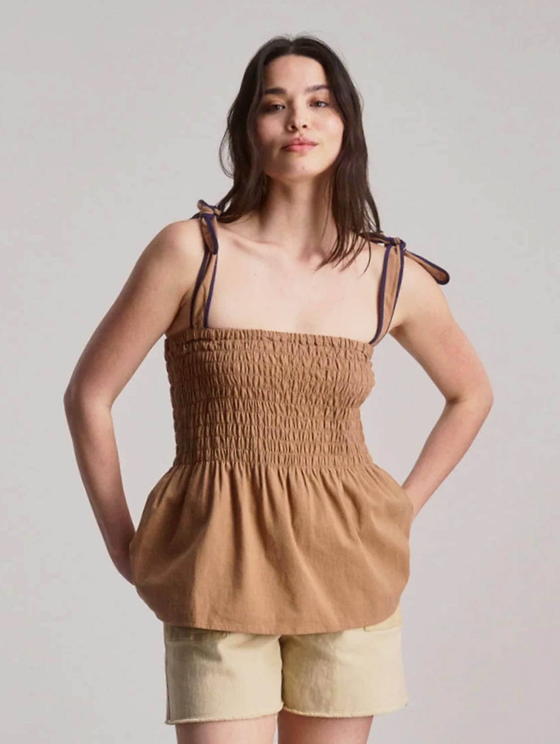 Gaia Women's Lightweight Cheesecloth Vest - Breathable Summer Cover Up, Boho Beachwear, Tan | Perfect for Beach Vacations, Music Festivals & Casual Outings