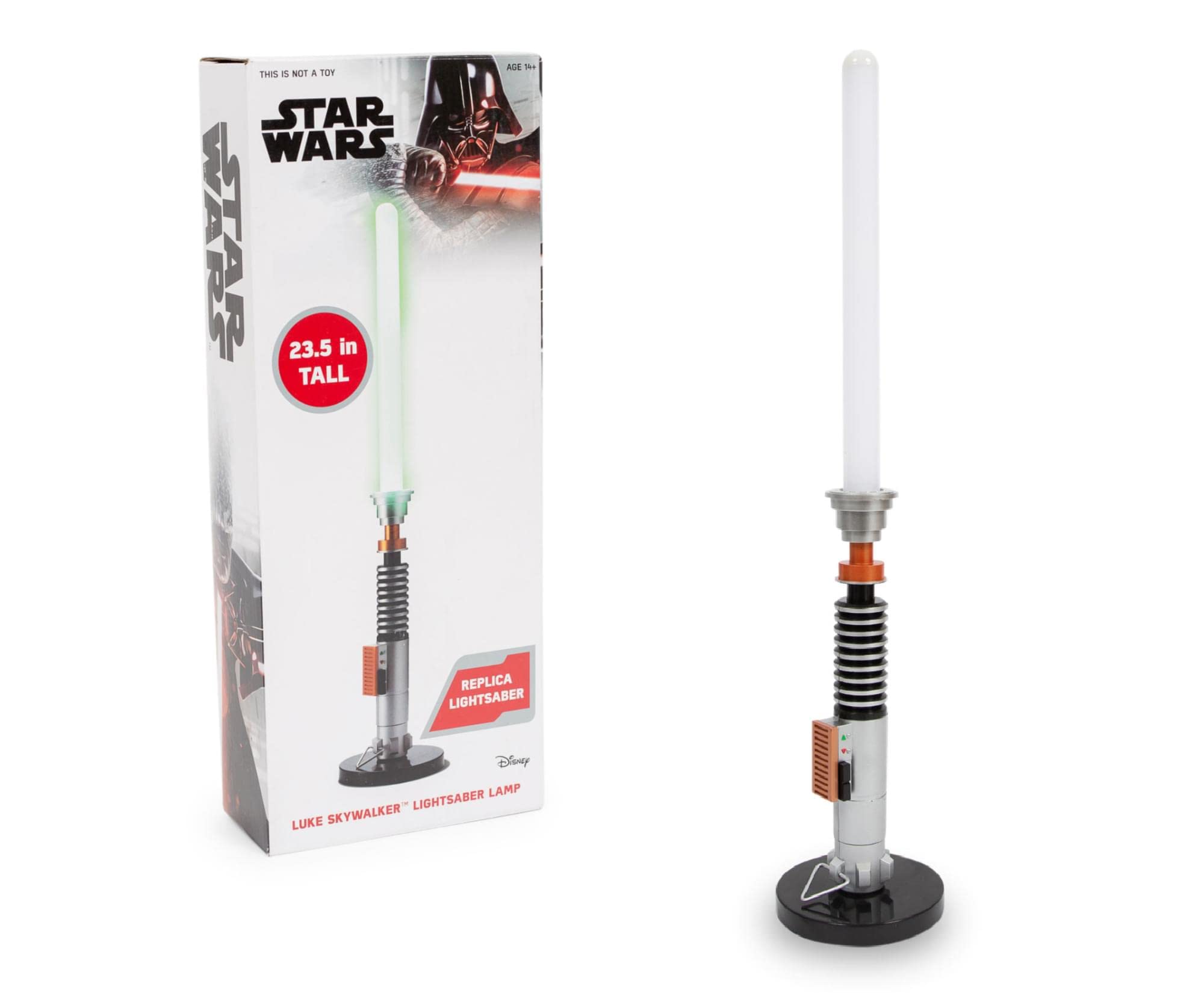STAR WARS Luke Skywalker Green Lightsaber 23-Inch LED Desktop Mood Light - Nightstand Table Lamp for Bedroom, Office, Kids Playroom - Perfect for Star Wars Fans, Home Decor, and Collectible Gifts | Great for Movie Nights, Gaming Setup, and Themed Room Decor