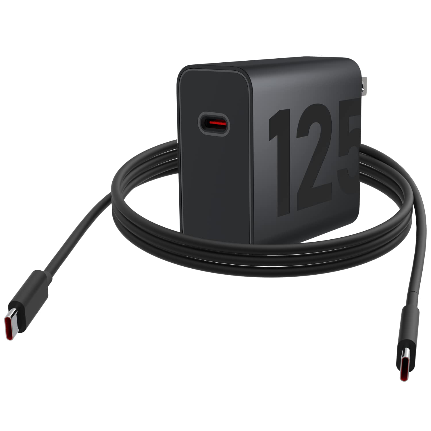 Motorola TurboPower 125W GaN Fast Charger with 6.5A e-Marked USB-C Cable - Compatible with Moto Edge 30 Ultra & High-Power Type C Laptops - Perfect for Travel, Office & Fast Charging at Home