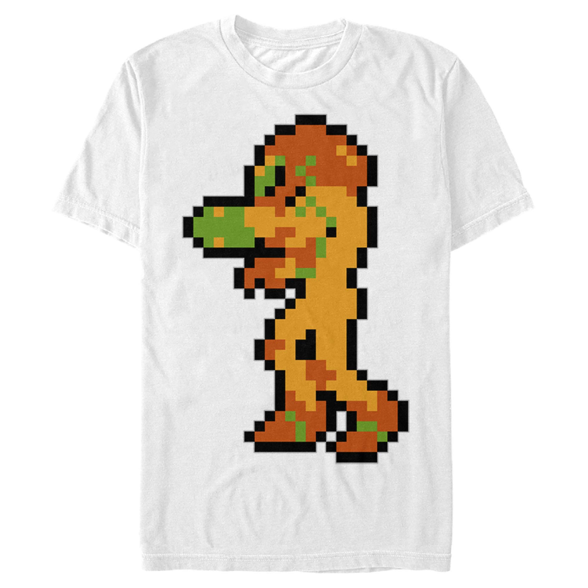 Men's Nintendo Metroid Pixelated Samus Graphic T-Shirt - Retro Gaming Tee for Fans, Casual Wear & Cosplay
