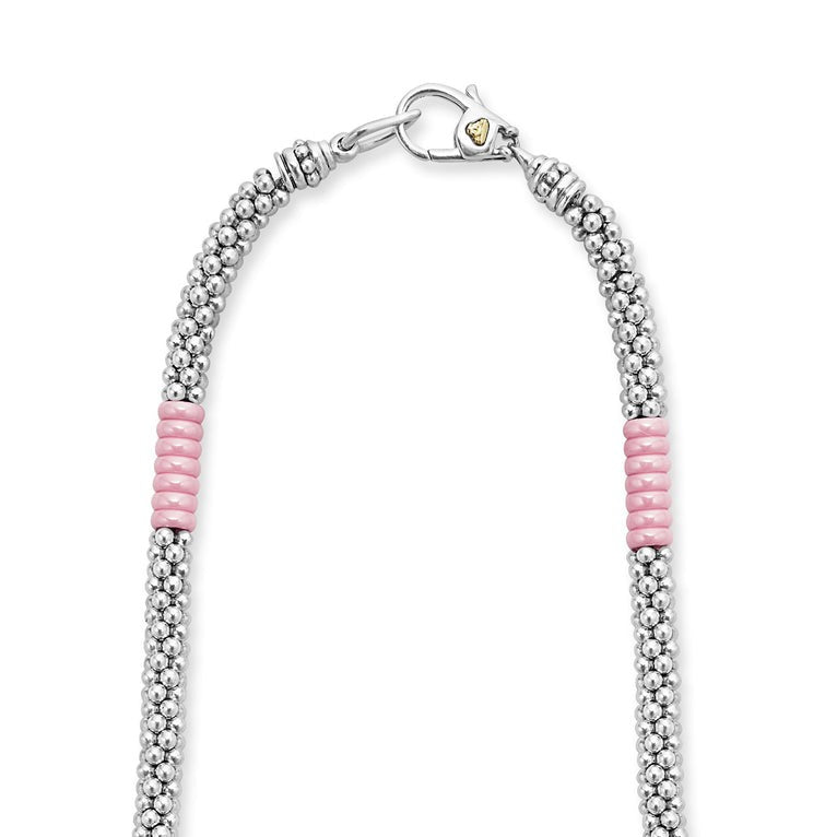 Silver Beaded Ceramic Necklace for Women | 5mm Round Beads | Elegant Layering Jewelry for Everyday Wear & Special Occasions