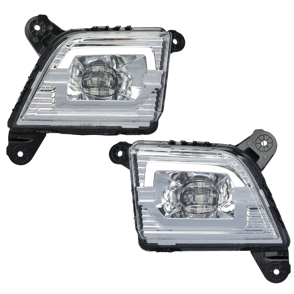 MAYASAF Clear Lens LED Fog Lights Kit - Compatible with Chevy Silverado 1500 (2019-2022 Models) - Durable Bumper Fog Lamps for Enhanced Visibility in Rain, Snow & Off-Road Driving