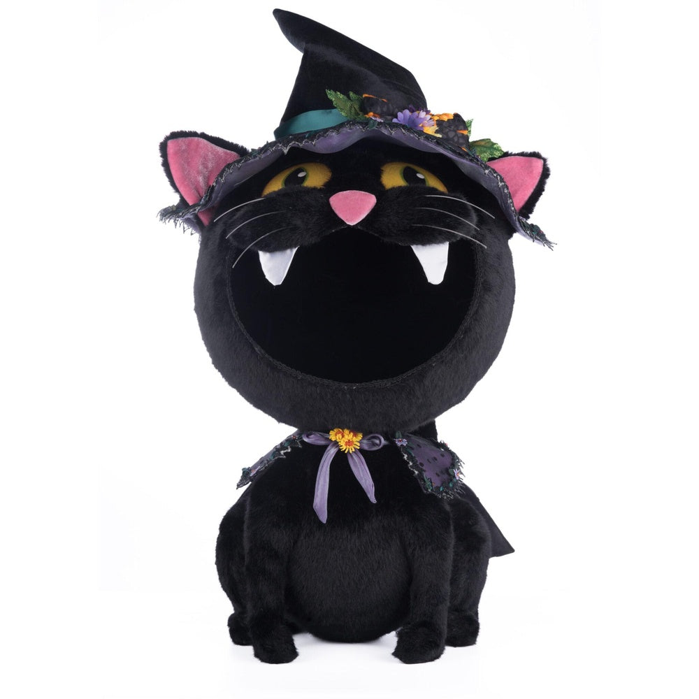Black Cat Candy Container - Halloween Treat Holder by Katherine's Collection - Perfect for Trick or Treat, Party Favors & Home Decor