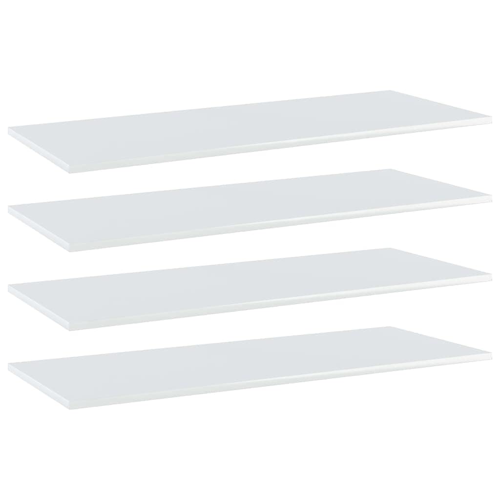 4-Pack High Gloss White Bookshelf Replacement Panels - Floating Shelves for Book Storage, Display & Organization - Perfect for Home Office, Living Room & Bedroom Decor (Accessories Not Included)