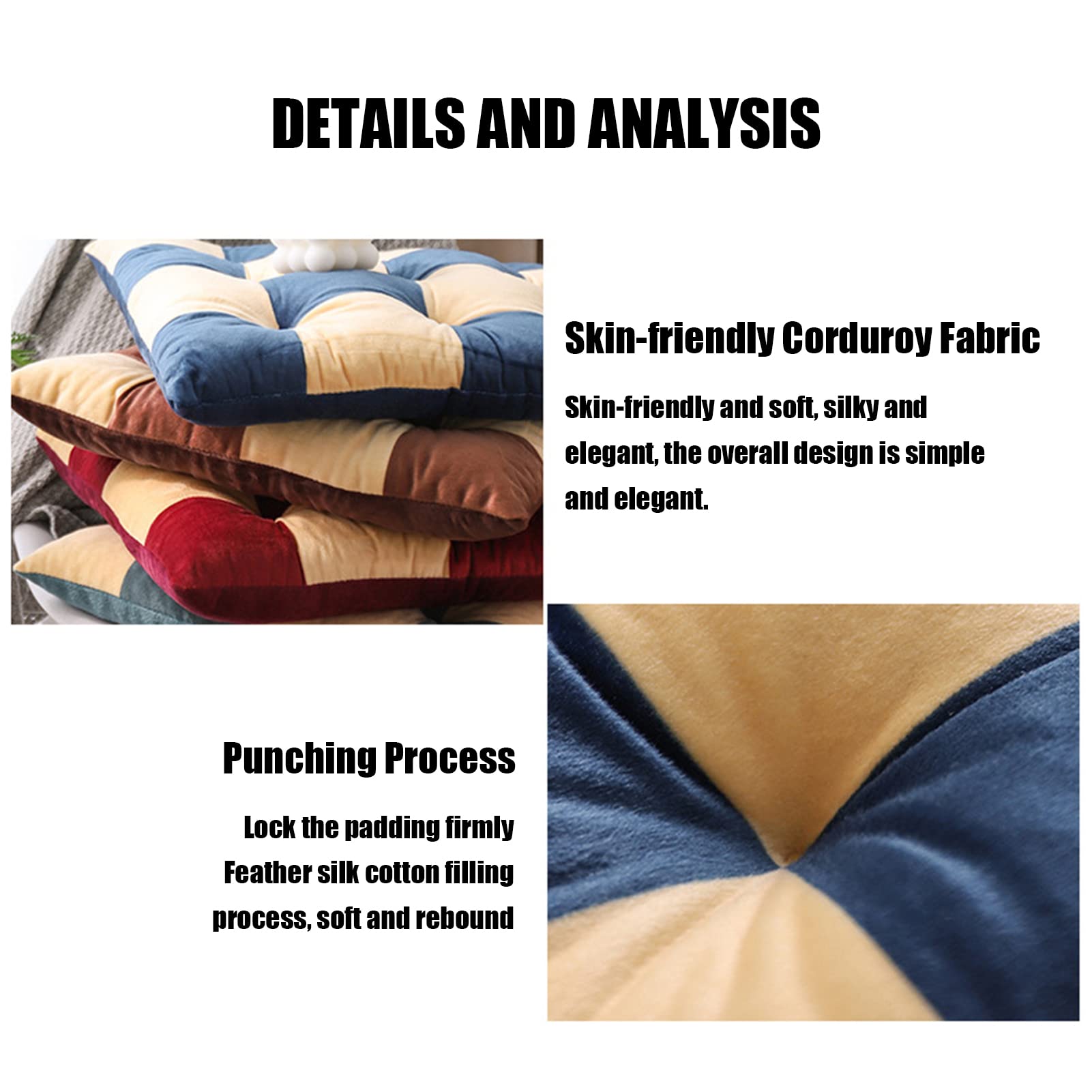 EEUK Chair Cushions 40x40cm Red - Comfortable Seat Pads for Dining Chairs, Office Chairs & Garden Furniture - Indoor/Outdoor Floor Cushion Pillow - Perfect for Home, Patio, and Workspace Comfort