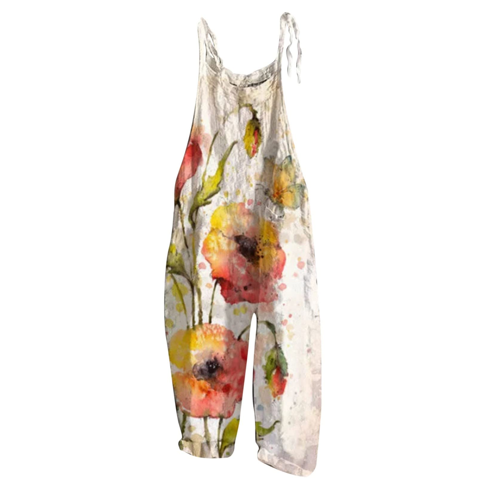 Women's Casual Spaghetti Strap Jumpsuit - Sleeveless Romper with Elastic Waist & Long Pants | Perfect for Summer Outfits, Beach Vacations & Date Nights