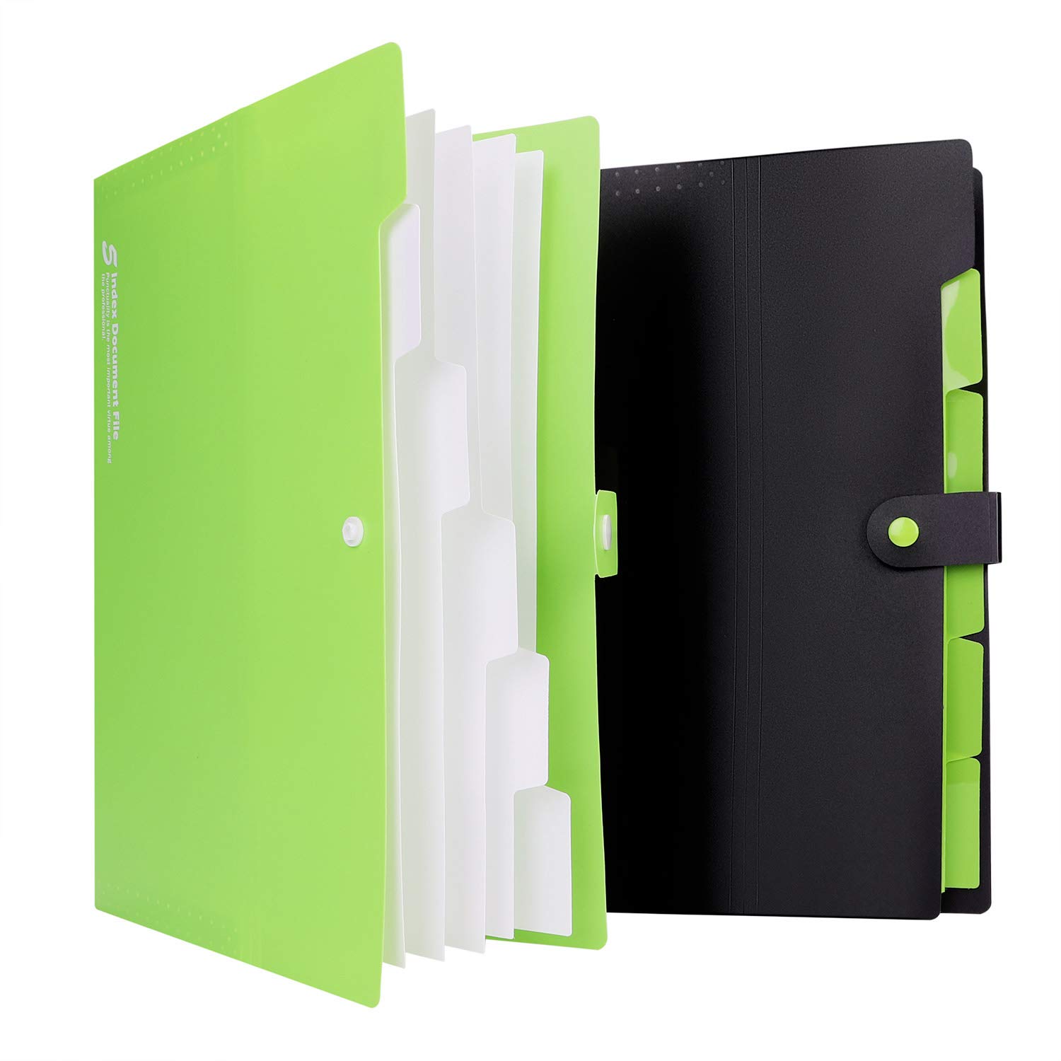 2PCS 6-Pocket Expanding File Folders - A4 Waterproof Document Organizer with Tabs, Accordion File Storage for Letter Size Papers - Perfect for Students, Office & Home Organization (Black)