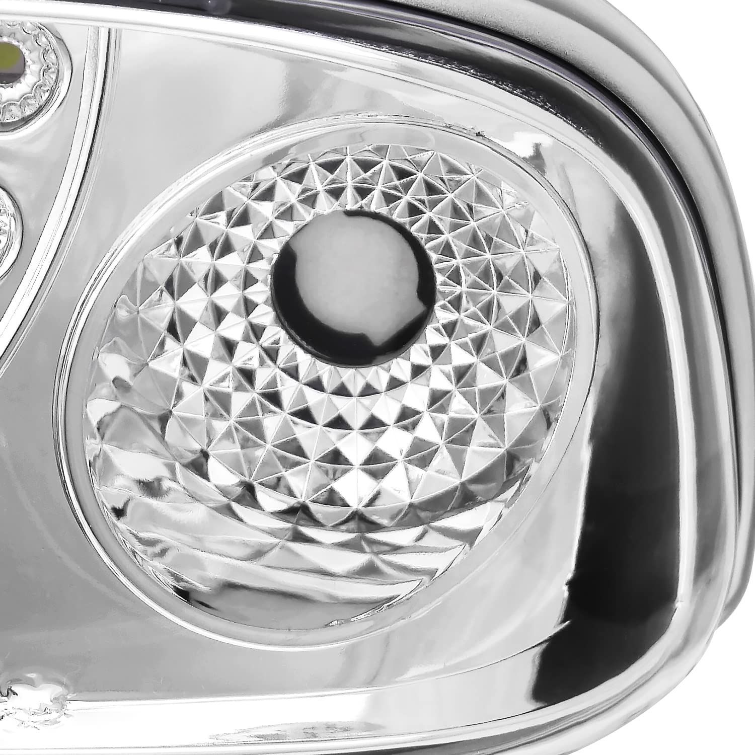 Spec-D Tuning Chrome Halo LED Projector Headlights + LED Bumper Lights for 1998-2004 Chevy S10 - Left & Right Pair Headlamp Assembly - Upgrade Your Truck's Style & Night Visibility for Off-Road & Street Driving