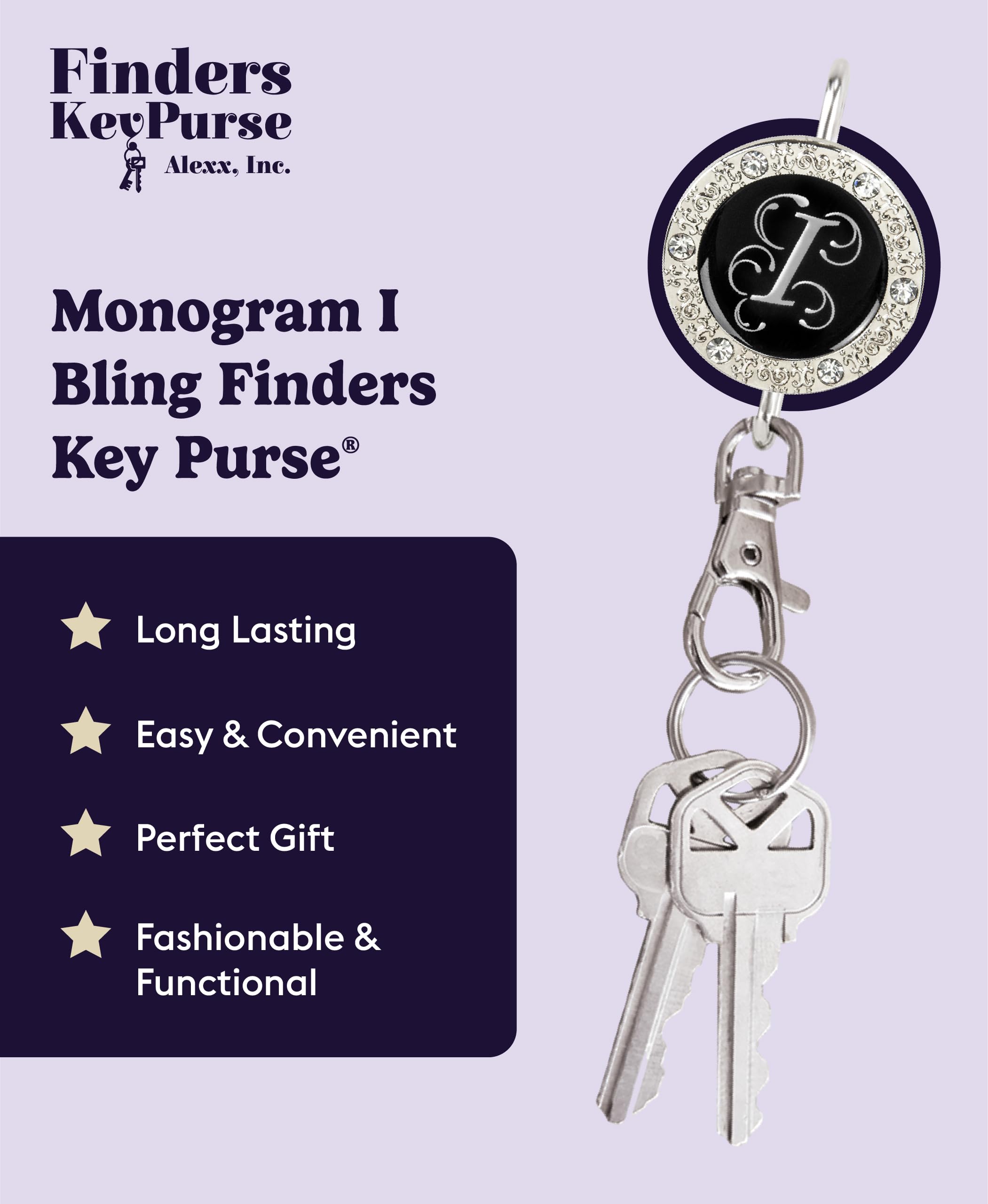 Personalized Monogram Key Finder & Purse Organizer - Women's Fashion Keychain Accessory | Perfect Gift for Mom, Wife, Daughter | Ideal for Daily Use, Travel & Home Organization